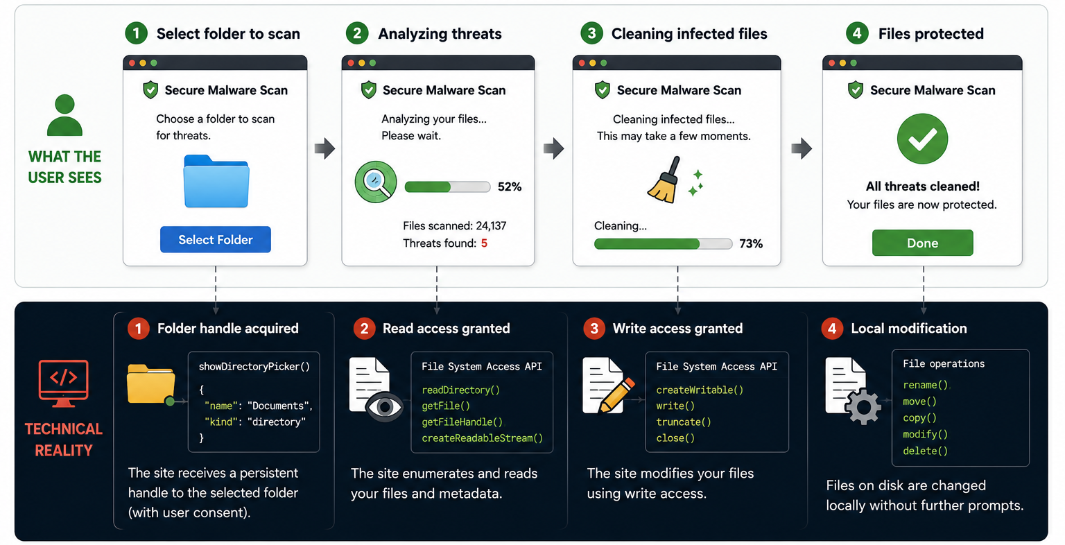 The story the user sees versus the technical reality